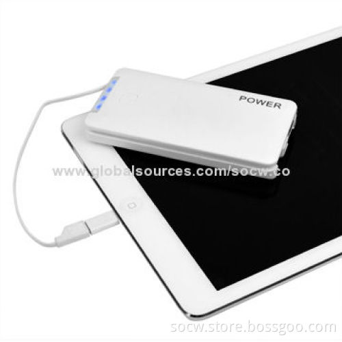 Super Slim Power Banks with Dual-USB and 6,500mAh Capacity, Li-polymer Battery